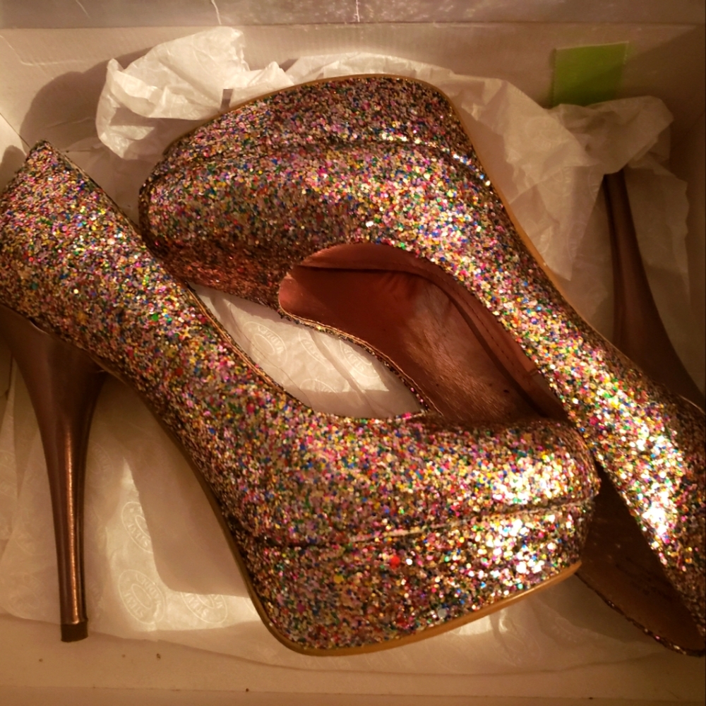Sparkle pink designer heel